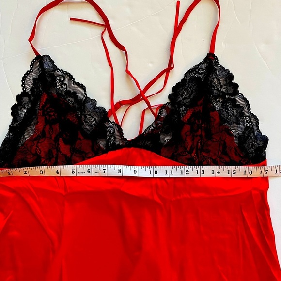 Women's Plus Size Red Lingerie Lace Chemise Babydoll Christmas Night Dress, 14 - Picture 5 of 9